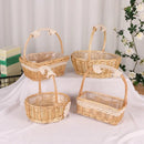 Axyaa Willow Rattan Bride Flower Basket with Handle, Hand-Woven Weaving Basket