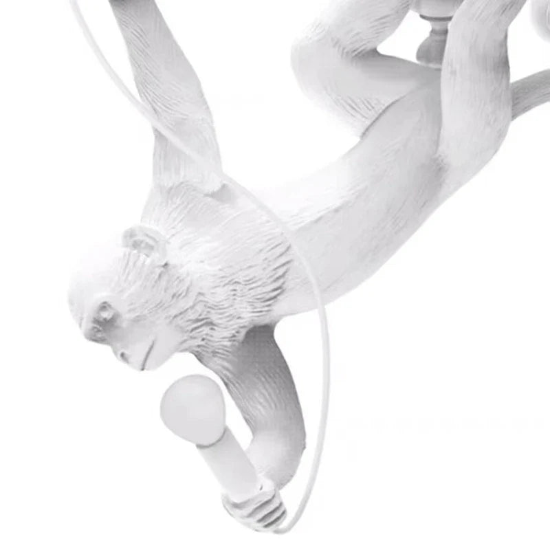 Axyaa Monkey Pendant Chandelier - Resin Animal Hanging Lamp for Unique Living Room Decor