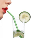 Axyaa Glass Straws - 10Pc Colorful Reusable Eco-friendly Drinking Straws