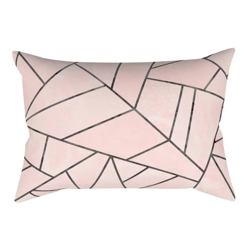 Axyaa Pink Geometric Stripes Pillow Cover for Home Decor and Living Room
