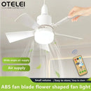 Axyaa 5-Leaf LED Ceiling Fan Light with Remote Control for Living Room