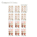 Axyaa Boho Hearts Rainbow Wall Decals: Nursery Kids Room Decor