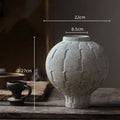 Axyaa Green Ceramic Spherical Vase: Geometric Floral Arrangement Decor