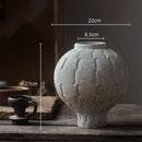 Axyaa Green Ceramic Spherical Vase: Geometric Floral Arrangement Decor
