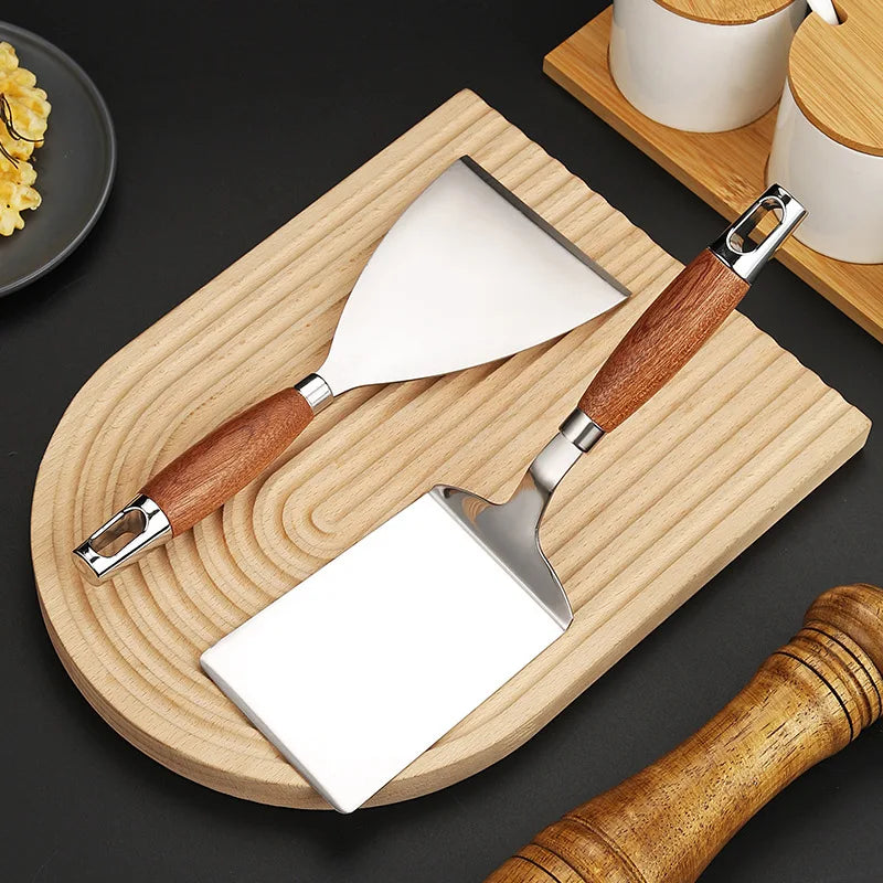 Axyaa Stainless Steel Wooden Handle Spatula Turner Scraper BBQ Utensil