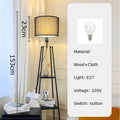 Modern Wooden LED Floor Lamp with Shelf Storage by Axyaa