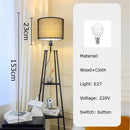 Modern Wooden LED Floor Lamp with Shelf Storage by Axyaa