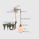 Axyaa Ceramic Copper Wall Sconce LED Lamp with Pull Chain Switch