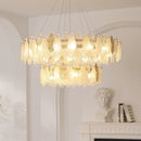 Axyaa Glass Duplex French Chandelier for Luxurious Villa Living Room