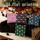 Axyaa Santa Pattern Pillowcase for Sofa, Bedroom, Car - Rectangular Cushion Cover