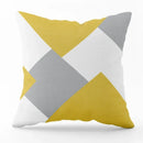 Axyaa Geometric Gray Yellow Pattern Cushion Cover for Living Room Sofa