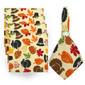 Axyaa Fall Harvest Pumpkin Napkins Square Tablecloth - Set of 4