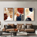 Boho Blue Orange Abstract Ayatul Kursi Canvas Wall Art by Axyaa