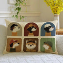 Axyaa Cartoon Cat Retro Cushion with Core Pillow