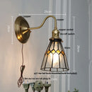Axyaa Nordic LED Wall Light Fixture Blue Glass Copper Finish