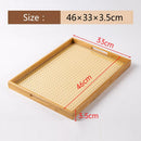 Axyaa Acrylic Bamboo Cotton Tray, Rectangular Tea Set, Portable Tea Plate