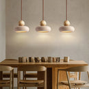 Axyaa Cave Stone LED Pendant Light Fixture Yellow Travertine Modern Hanging Lamp