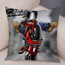 Axyaa Cartoon Motorcycle Polyester Cushion Cover for Home, Car, Sofa - Extreme Sports Theme