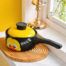 Axya Large Yellow Duck Ceramic Casserole Soup Pot for Cooking Stew