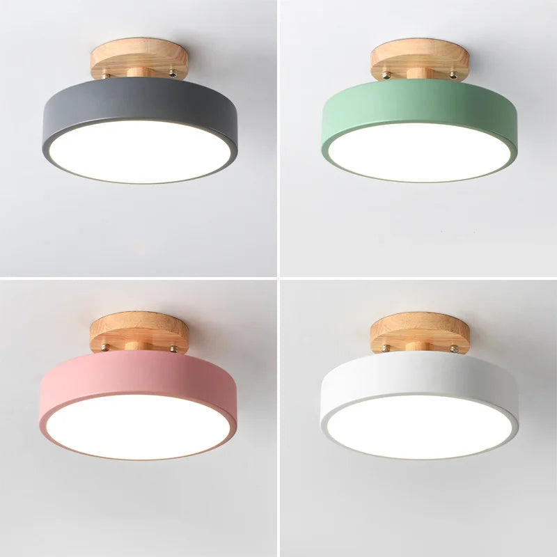 Axyaa LED Wood Acrylic Ceiling Light Fixture Wedge Nordic Living Room Lamp