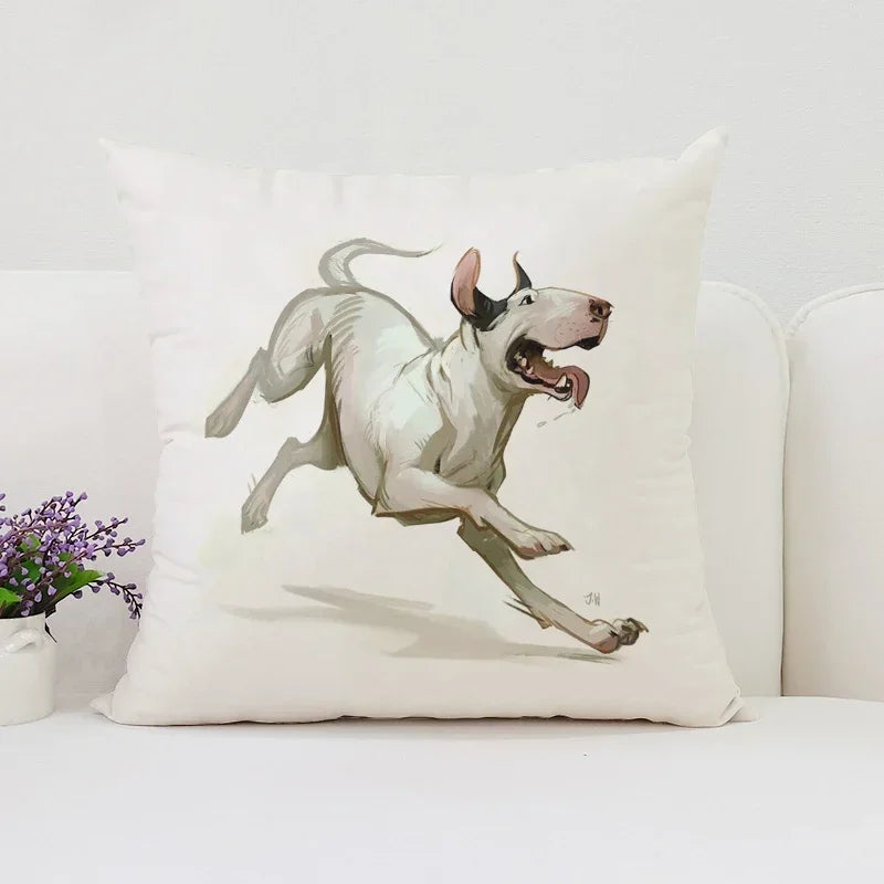 Bull Terrier Art Anime Pillow Cover 40x40 Axyaa Home Decor Throw Pillow