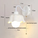 Axyaa Glass Iron LED Wall Sconce Pull Chain Switch Stair Light - White