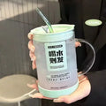 Axyaa Glass Tumbler with Lid and Straw, Large Kawaii Cup for Ice Coffee Juice