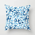 Axyaa Blue Geometric Sofa Chair Decor Set with Abstract Pillowcase & Plant Cushion Cover