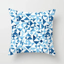 Axyaa Blue Geometric Sofa Chair Decor Set with Abstract Pillowcase & Plant Cushion Cover