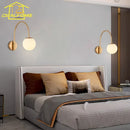 Axyaa Luxury Gold/Black LED Wall Lamp Industrial Semicircular Design
