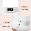 Axyaa Night Lamp Clock LED with Remote Control, USB Rechargeable, 3 Colors, Portable Bedside Lamp