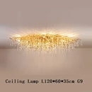 Gold Crystal Ceiling Chandelier for Dining Living Room Luxury by Axyaa
