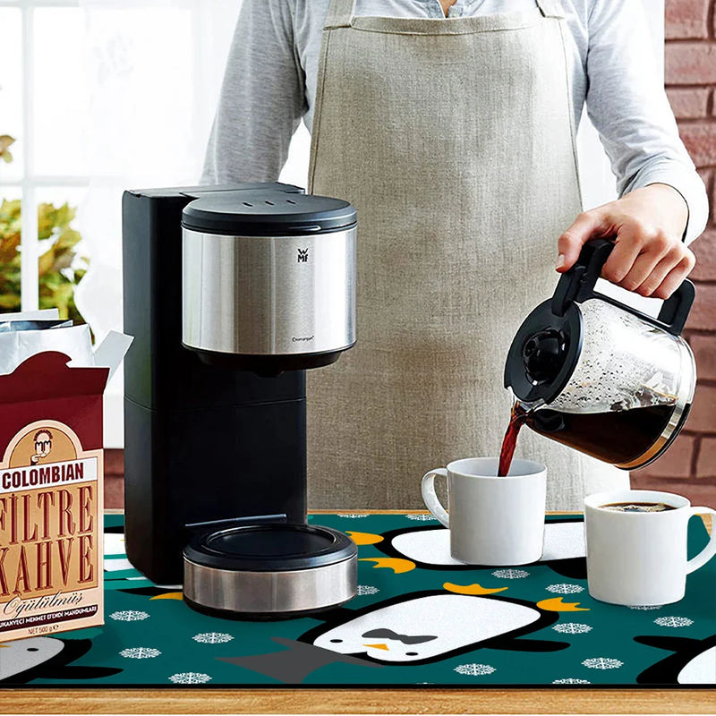 Axyaa Christmas Coaster Set for Absorbent & Anti-Slip Table Protection
