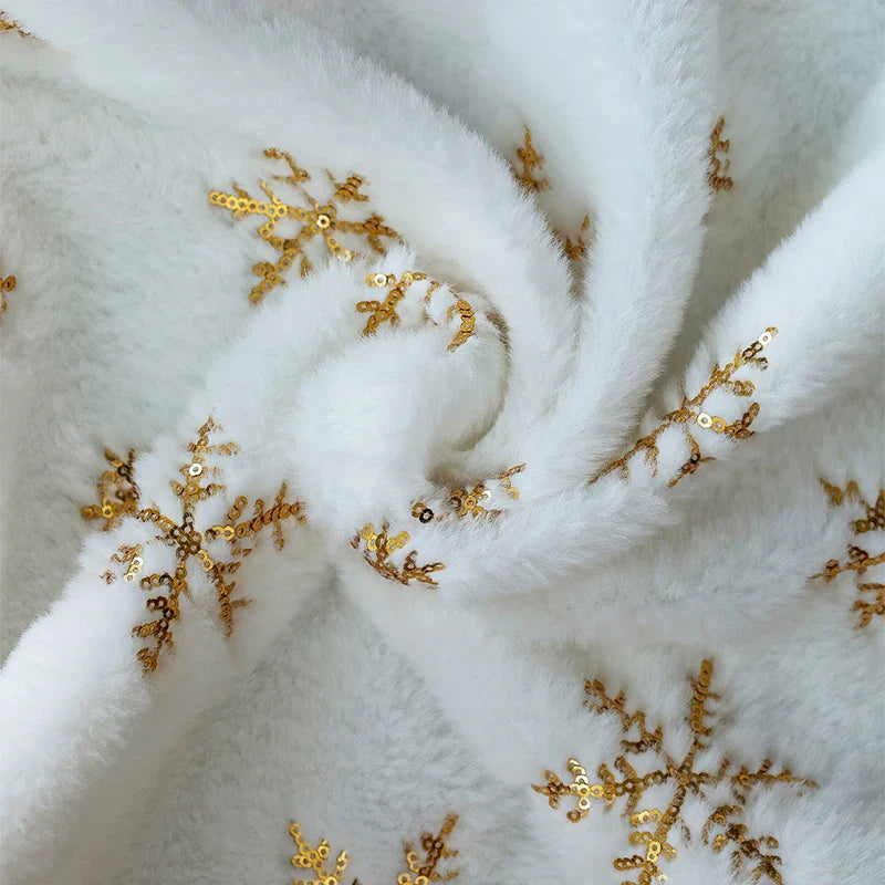 White Gold Snowflake Cushion Cover 45x45cm - Axyaa Home Decor - Christmas Theme