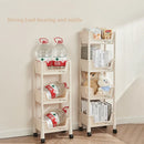 Axyaa 3-Tier Rolling Utility Cart: Kitchen Storage Organizer with Lockable Wheels and Multifunction