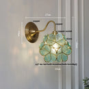 Axyaa Green Glass LED Wall Light with Copper Knob Switch