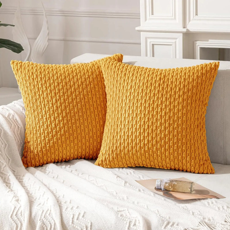 Axyaa Soft Striped Cushion Covers 20x20 Inch for Living Room Decor