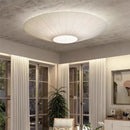 Axyaa Nordic Round White Fabric Planted Ceiling Light LED
