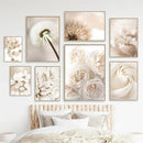 Peony Rose Dandelion Botanical Flower Canvas Art Print - Axyaa Nordic Wall Poster Art