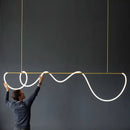 Axyaa Musical Note LED Chandelier: Modern Light Luxury Winding Lamp for Home Decor