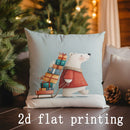 Axyaa Santa & Winter Themed Cushion Covers for Sofa, Bedroom, Car - Pattern Pillow Cover