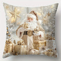 Axyaa Christmas Festive Cushion Cover: Santa, Tree, Snowman, Deer Pattern for Sofa, Bedroom, Car