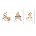 Axyaa Cute Bear Baby Name Wall Art Canvas Print Nursery Decor