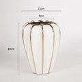 Gold Ceramic Vase with Flowers: Axyaa High-End Home Decor & Living Room Accent