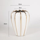 Gold Ceramic Vase with Flowers: Axyaa High-End Home Decor & Living Room Accent