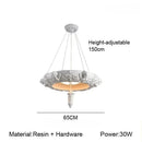 Axyaa White LED Pendant Chandelier for Home Decor and Indoor Lighting