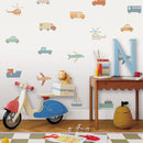 Watercolor Vehicles Wall Decals for Kids Room by Axyaa