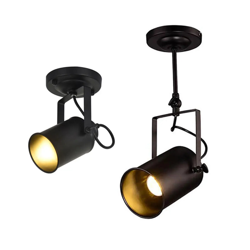 Axyaa Wrought Iron E27 Spotlight Accent Lamp - Adjustable Flush Mount for Loft, Cafe, Store