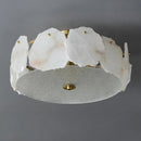Axyaa Marble Led Chandelier: Nordic Round Pendant Light for Living Room, Restaurant, & Bedroom