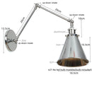 Axyaa Swing Arm LED Wall Sconce - Industrial Style Bedside Lamp